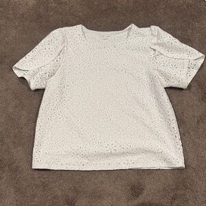 Charter Club White Lace Eyelet Blouse SIZE XXL